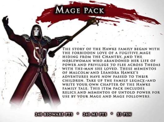 Dragon Age II: Mage Item Pack — Xbox 360 2011 — NTSC-U