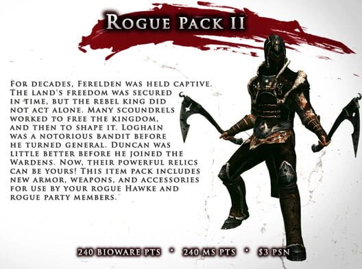 Dragon Age II: Rogue Item Pack II — Xbox 360 2011 — NTSC-U